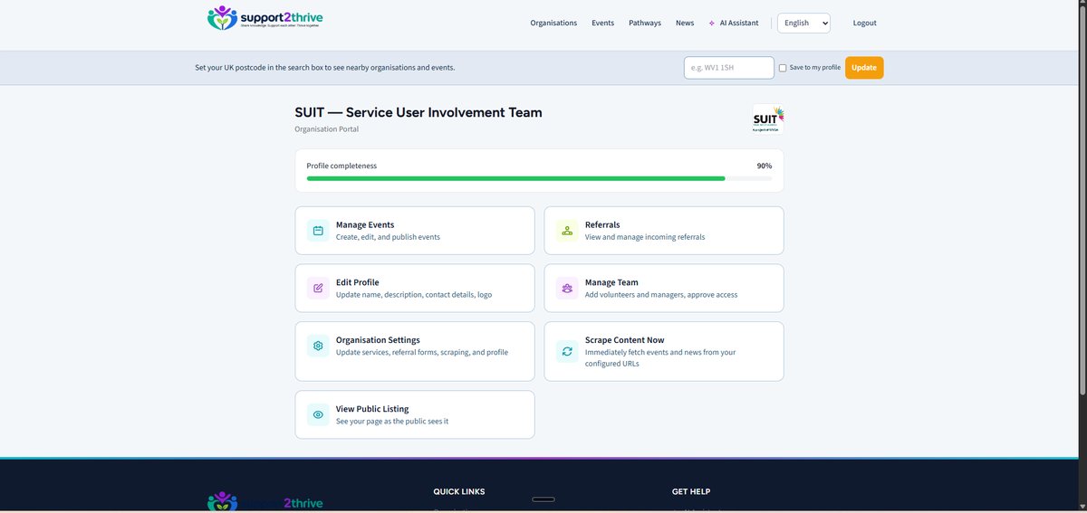 Organisation portal with automatic content scraping
